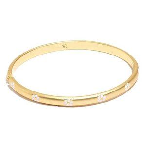Madewell - Chamomile & Goldtone Lighthouse Floral Hinge Bangle